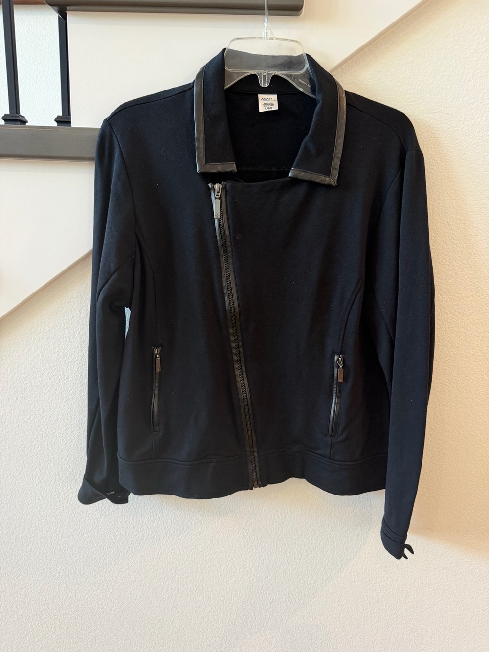 Jockey Black Asymmetrical Zip Bomber Jacket
